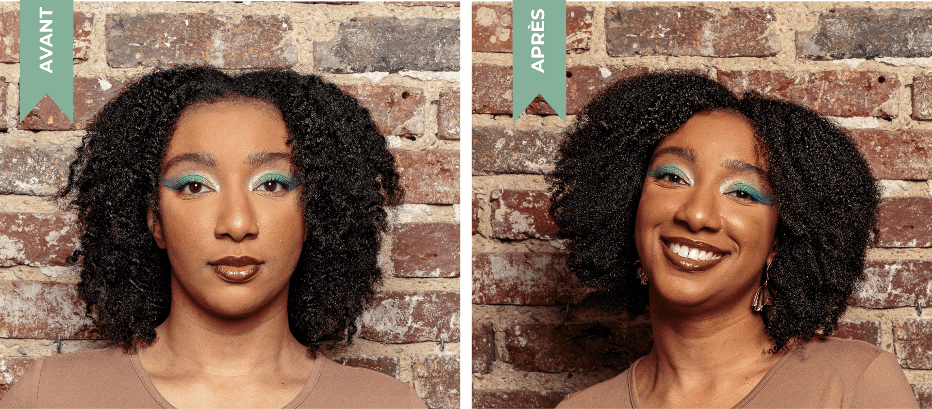 Avant après la routine naturelle sur les cheveux crépus