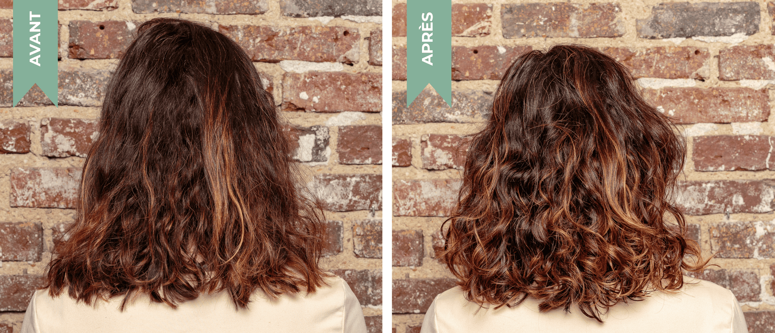 avant après routine naturelle cheveux ondulés
