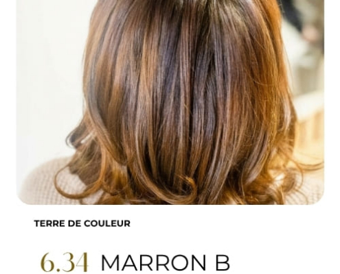 modèle portant le marron b en coloration végétale