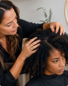 diagnostique d'une coiffeuse pour le traitement de fond antichute